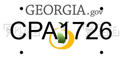 CPA1726 Georgia License Plate