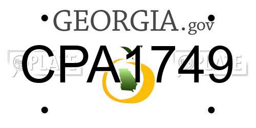 CPA1749 Georgia License Plate