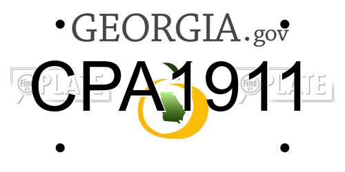 CPA1911 Georgia License Plate