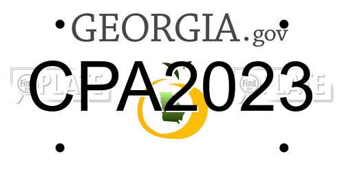 CPA2023 Georgia License Plate