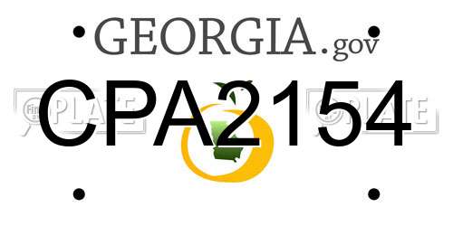 CPA2154 Georgia License Plate