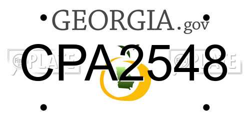 CPA2548 Georgia License Plate