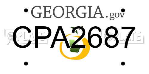 CPA2687 Georgia License Plate
