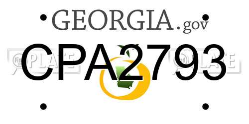 CPA2793 Georgia License Plate