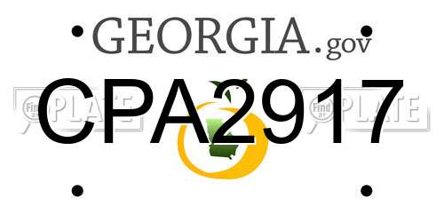 CPA2917 Georgia License Plate