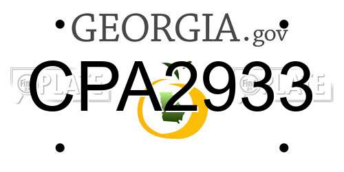 CPA2933 Georgia License Plate