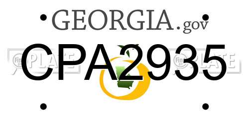 CPA2935 Georgia License Plate