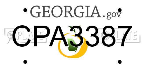 CPA3387 Georgia License Plate