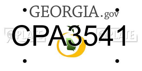 CPA3541 Georgia License Plate