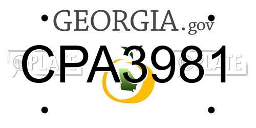 CPA3981 Georgia License Plate