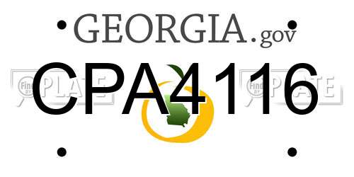 CPA4116 Georgia License Plate