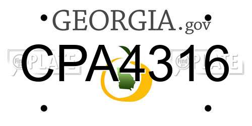CPA4316 Georgia License Plate