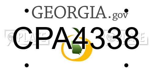 CPA4338 Georgia License Plate