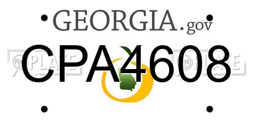 CPA4608 Georgia License Plate