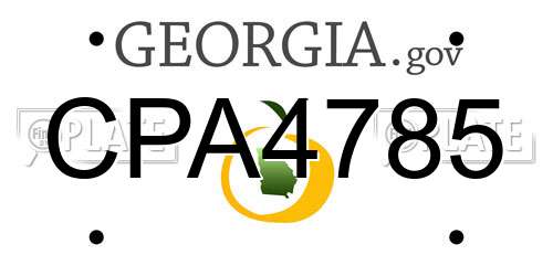 CPA4785 Georgia License Plate