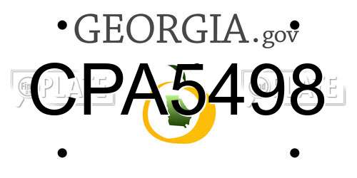 CPA5498 Georgia License Plate