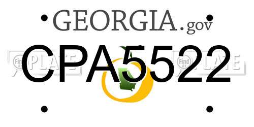 CPA5522 Georgia License Plate