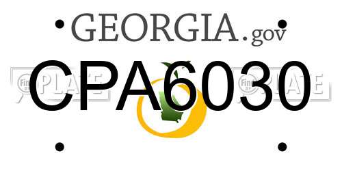 CPA6030 Georgia License Plate