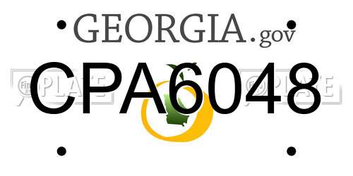 CPA6048 Georgia License Plate
