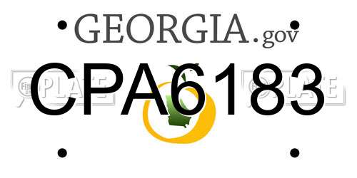 CPA6183 Georgia License Plate