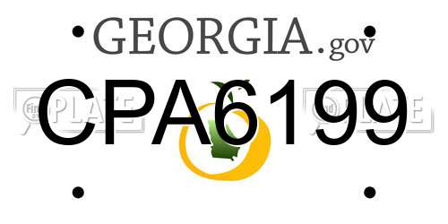CPA6199 Georgia License Plate