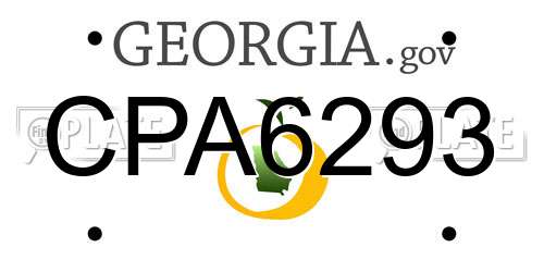 CPA6293 Georgia License Plate