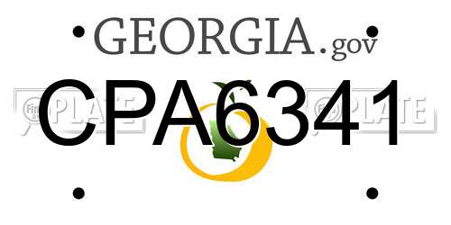 CPA6341 Georgia License Plate