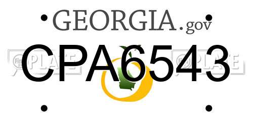 CPA6543 Georgia License Plate