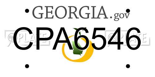 CPA6546 Georgia License Plate