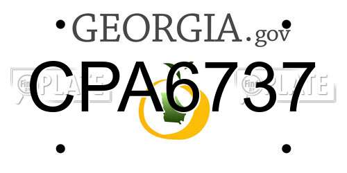 CPA6737 Georgia License Plate