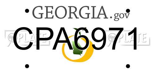 CPA6971 Georgia License Plate