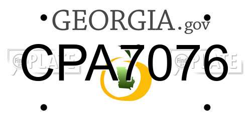CPA7076 Georgia License Plate