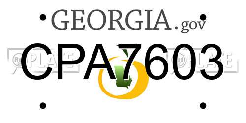CPA7603 Georgia License Plate