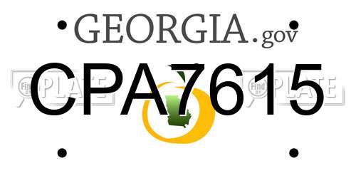 CPA7615 Georgia License Plate