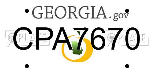 CPA7670 Georgia License Plate