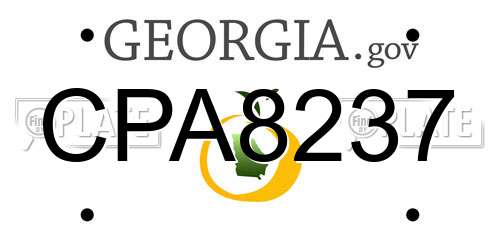 CPA8237 Georgia License Plate