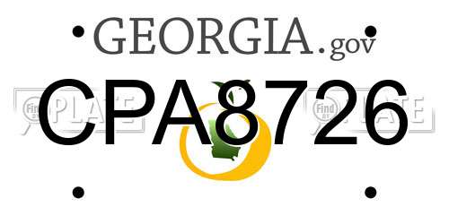 CPA8726 Georgia License Plate