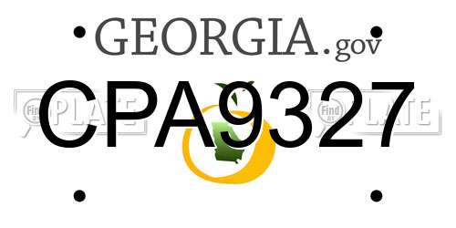 CPA9327 Georgia License Plate