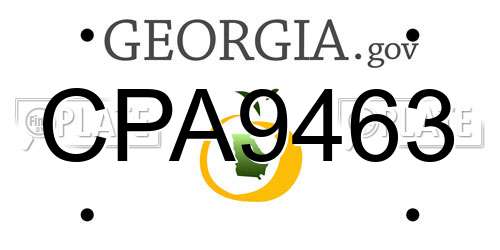 CPA9463 Georgia License Plate