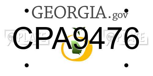 CPA9476 Georgia License Plate