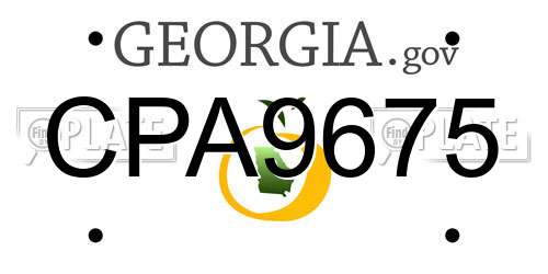 CPA9675 Georgia License Plate