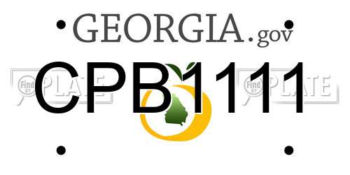 CPB1111 Georgia License Plate
