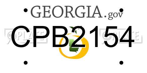 CPB2154 Georgia License Plate