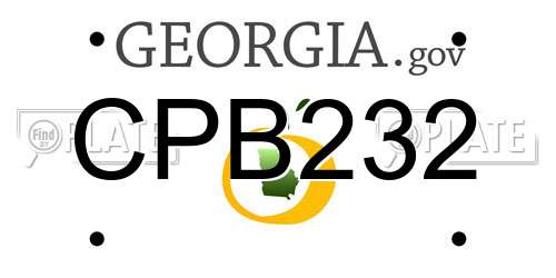 CPB232 Georgia License Plate
