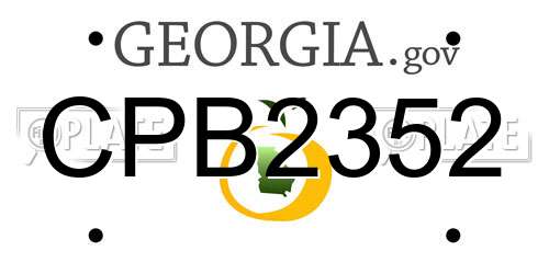 CPB2352 Georgia License Plate