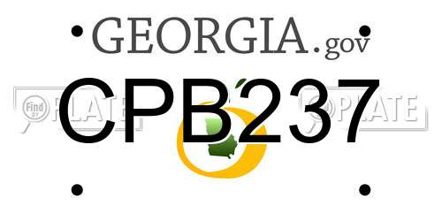 CPB237 Georgia License Plate