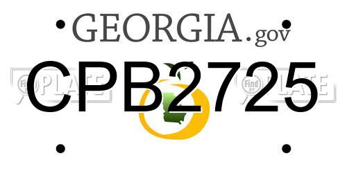 CPB2725 Georgia License Plate