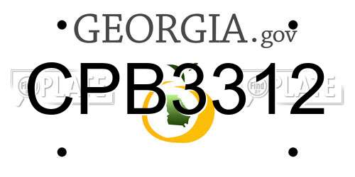 CPB3312 Georgia License Plate