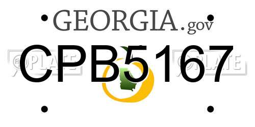 CPB5167 Georgia License Plate