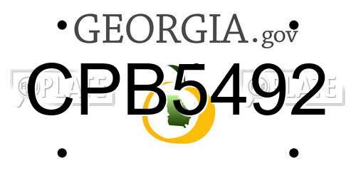 CPB5492 Georgia License Plate